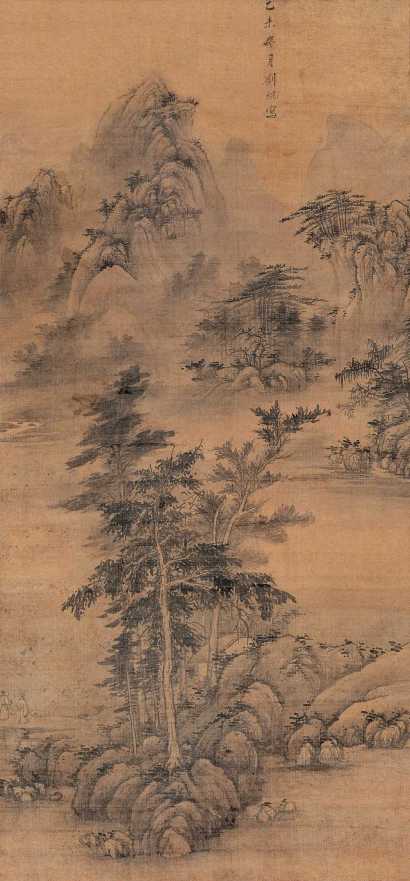 刘焜 1835年作 湖山秋色 立轴